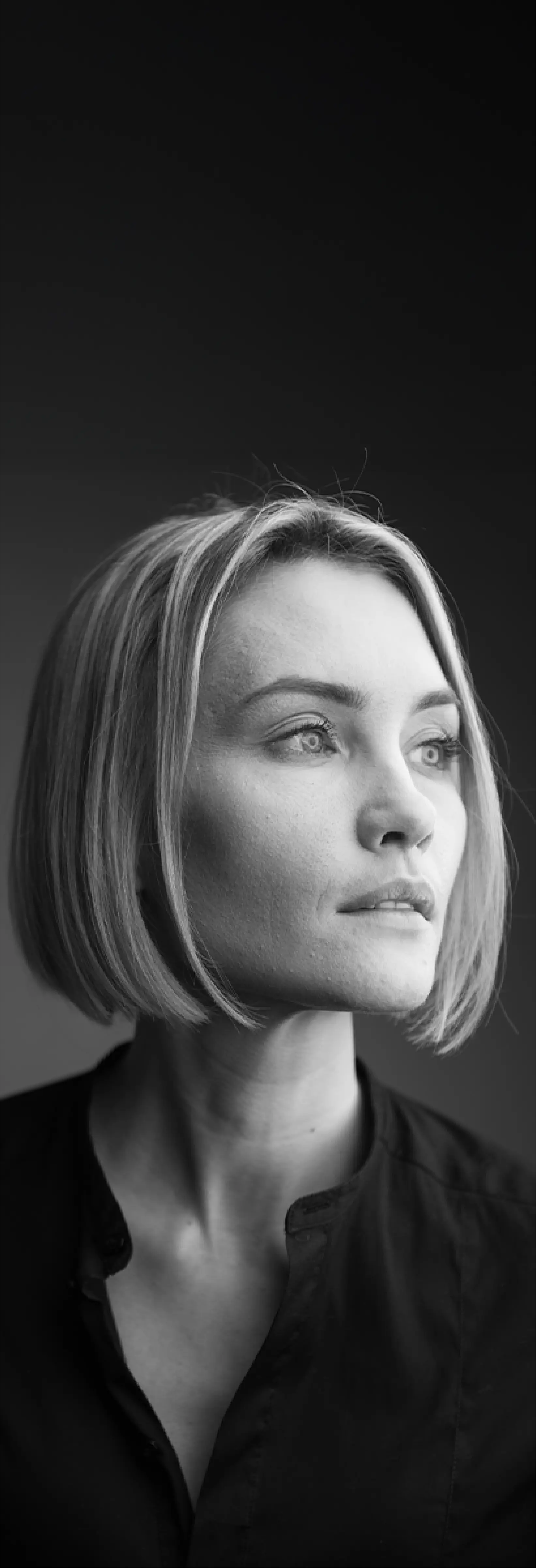 Black and white image of a woman